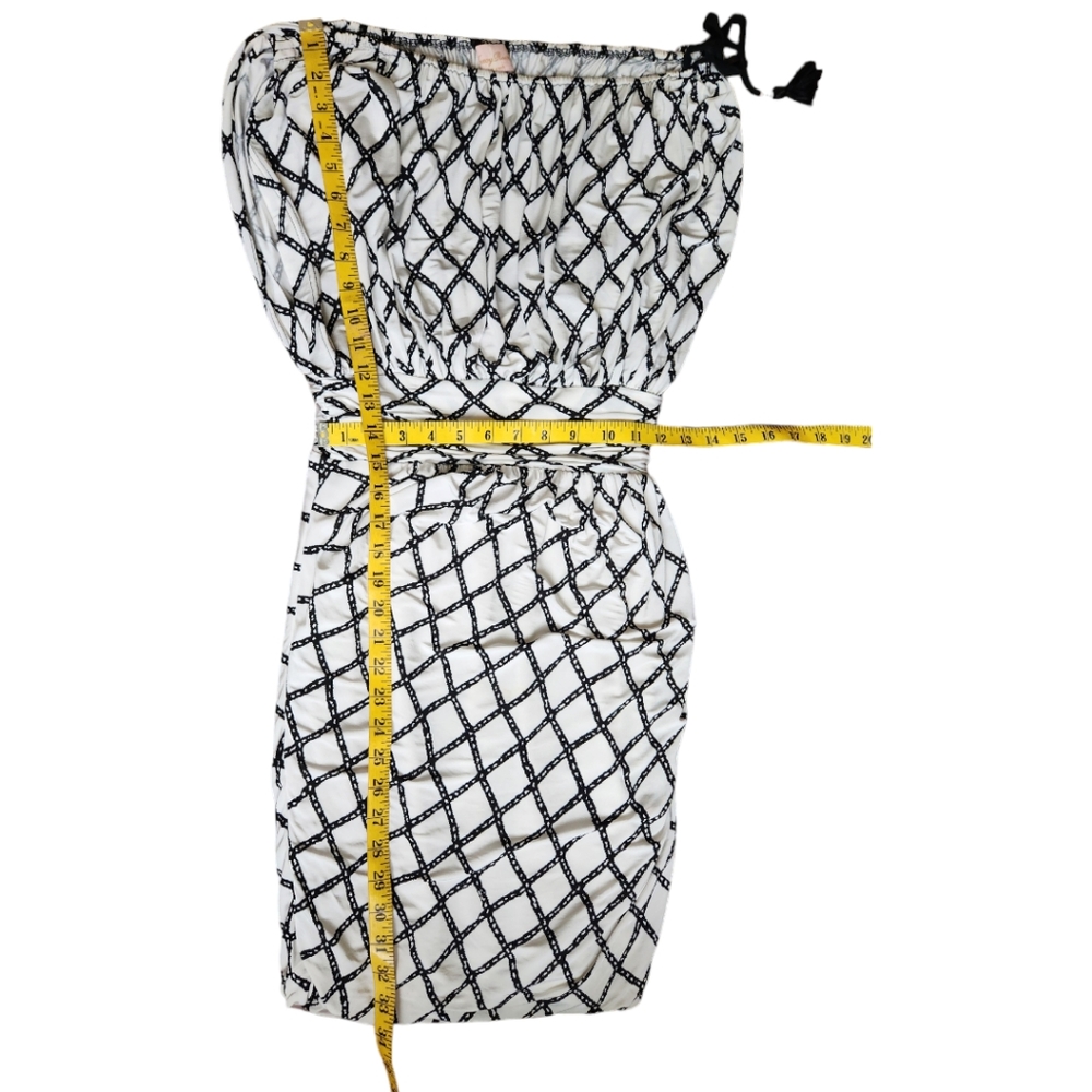 TRACY REESE Black & White Geometric Blouson Mini Dress - Size S - Picture 8 of 11